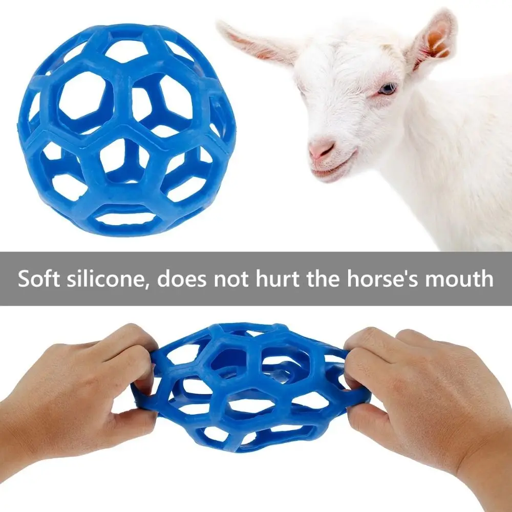 TPR Horse Treat Ball 5.5inch Circular Hanging Feeding Durable Red/Blue/Green Pony Hay Feeder Sheep Goat