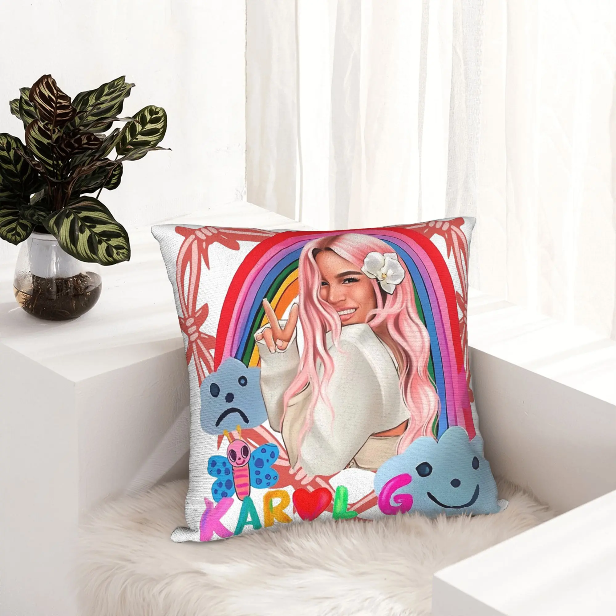 Manana Sera Bonito Karol G Music Pillowcase Soft Fabric Cushion Cover Decoration  Throw Pillow Case Cover Home Square 40X40cm