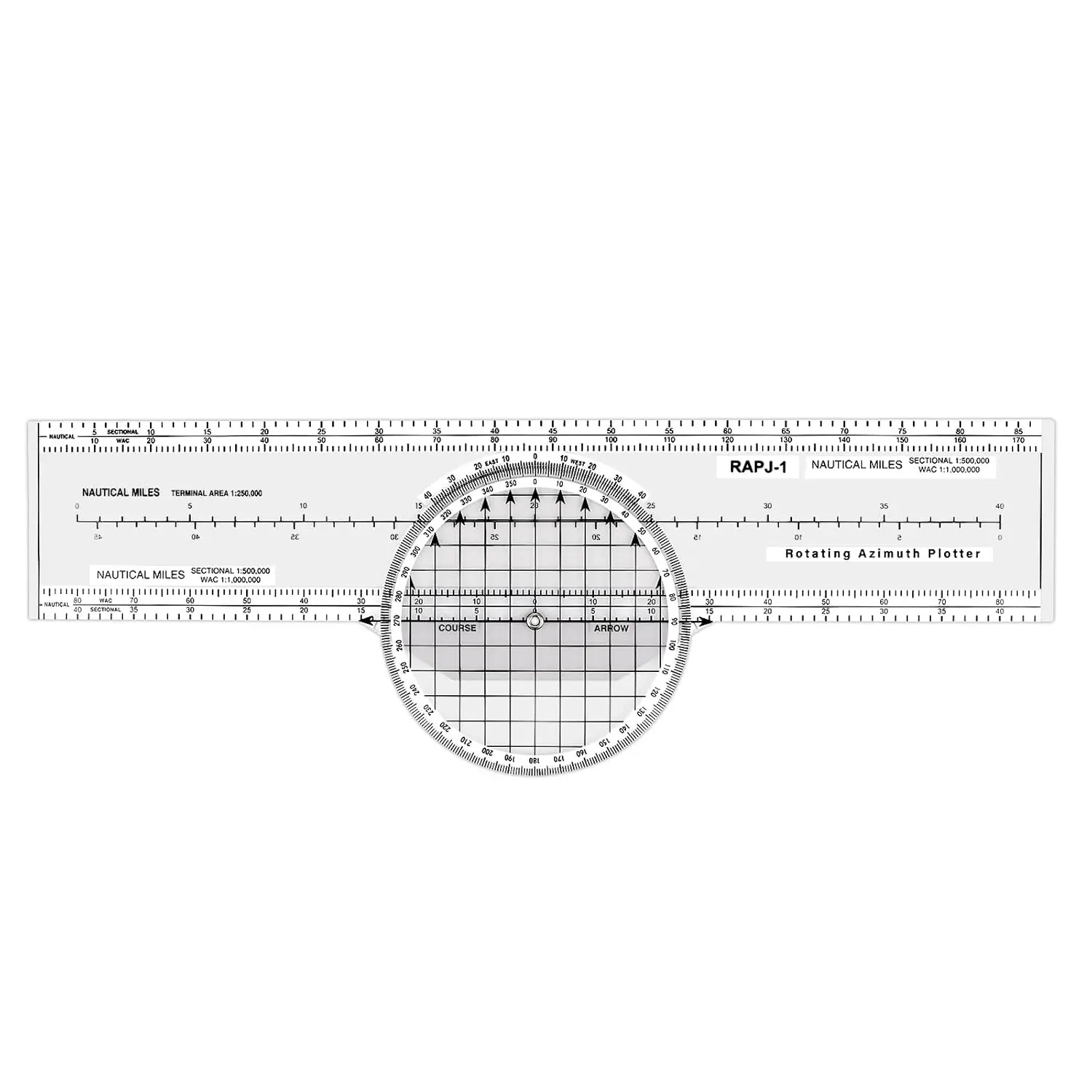 Medarchitect Air Navigation Plotter Slide Rule 8 Functions Accessories Rotating Azimuth Plotter WAC Charts for Pilot Student