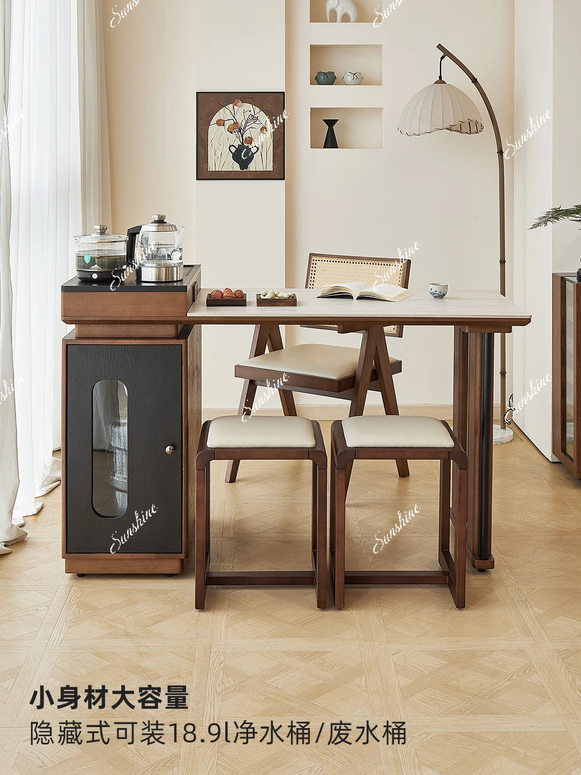 Slate, small balcony, desk, tea making, dual-purpose, high-end medieval style, household