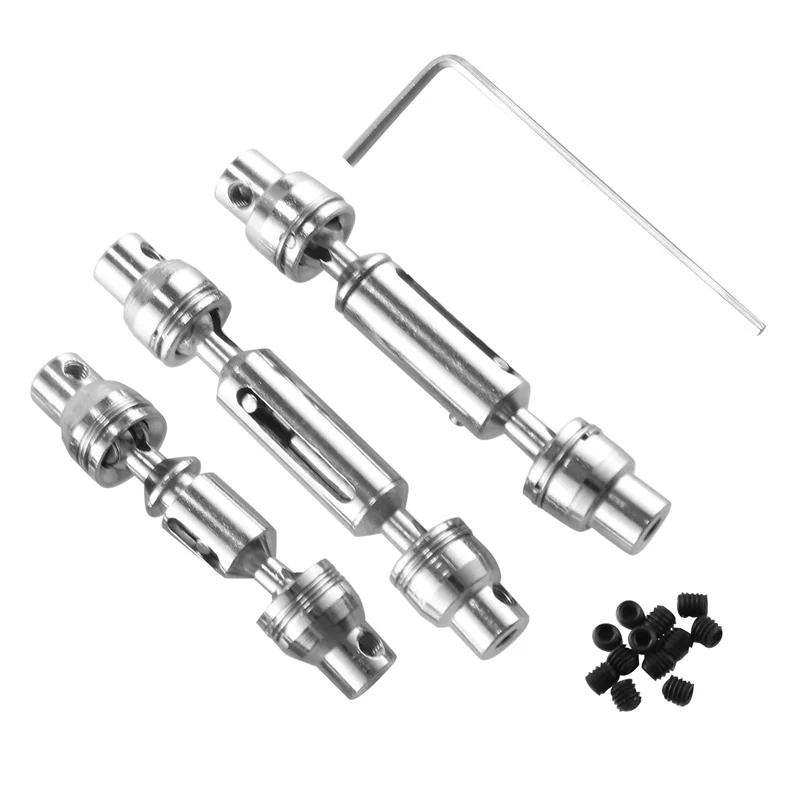 AS96-3Pcs عمود محرك معدني CVD لـ WPL B16 B36 Q60 Q63 Q64 MN77 FY004 6WD 1/16 RC قطع غيار السيارات
