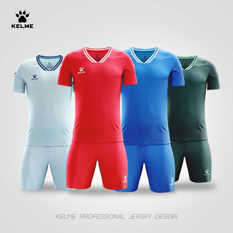 

KELME Custom Football Uniform Men's Soccer Jerseys Tracksuit Sportswear Short Sleeves Jersey Shorts Soccer Suit 8451ZB1246