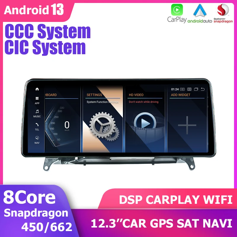 

RHD 12.3''Android 13 Car GPS Stereo Carplay Radio Navigation player For BMW X5 X6 E70 E71 CIC CCC 2007-2013 1920*720