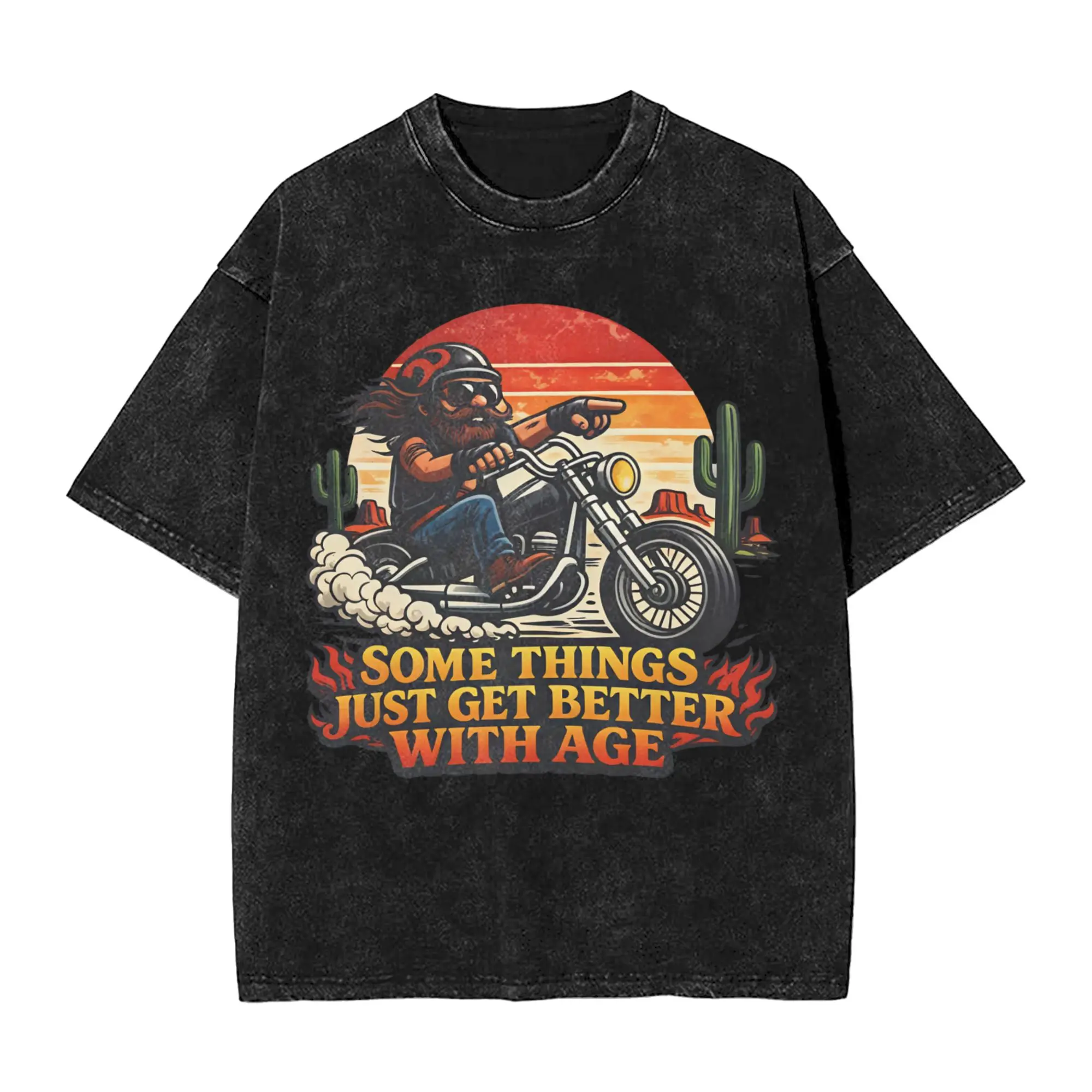 Riding T Shirt Somethings just get better with age Hip Hop T-Shirts Short Sleeves Tops Summer Casual Crew Neck Plus Size Tees