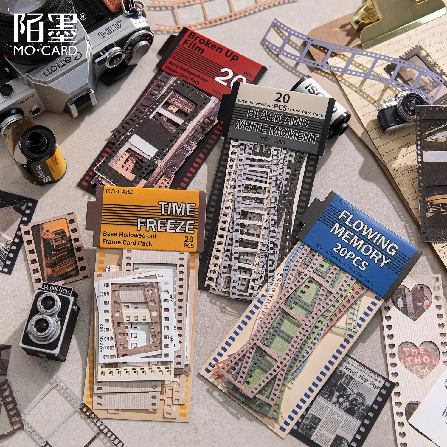 20pcs/lot Memo Pads Material Paper Film frame collection Junk Journal Scrapbooking paper Decoration stationery