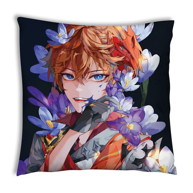 Genshin Impact Noelle Anime Pillowcase for Pillows Kawaii Aether Throw Pillow Cover Decorative Pillows for Bed Aesthetics 45x45