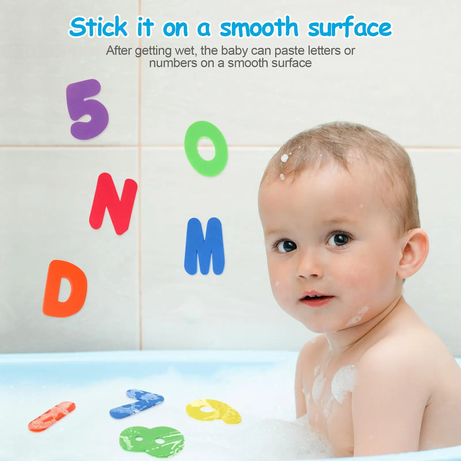 36 Uds. Juguetes educativos de aprendizaje para bañera y baño, letras de espuma, pegatinas de burbujas totales alfanuméricas, rompecabezas para niños, juego de juguetes Diy