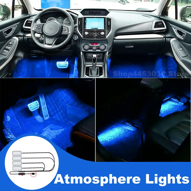 Car Assecories For Subaru Outback Forester Crosstrek WRX STI Led Lamp Usb Foot Ambient Light Interieurs Voiture Blue