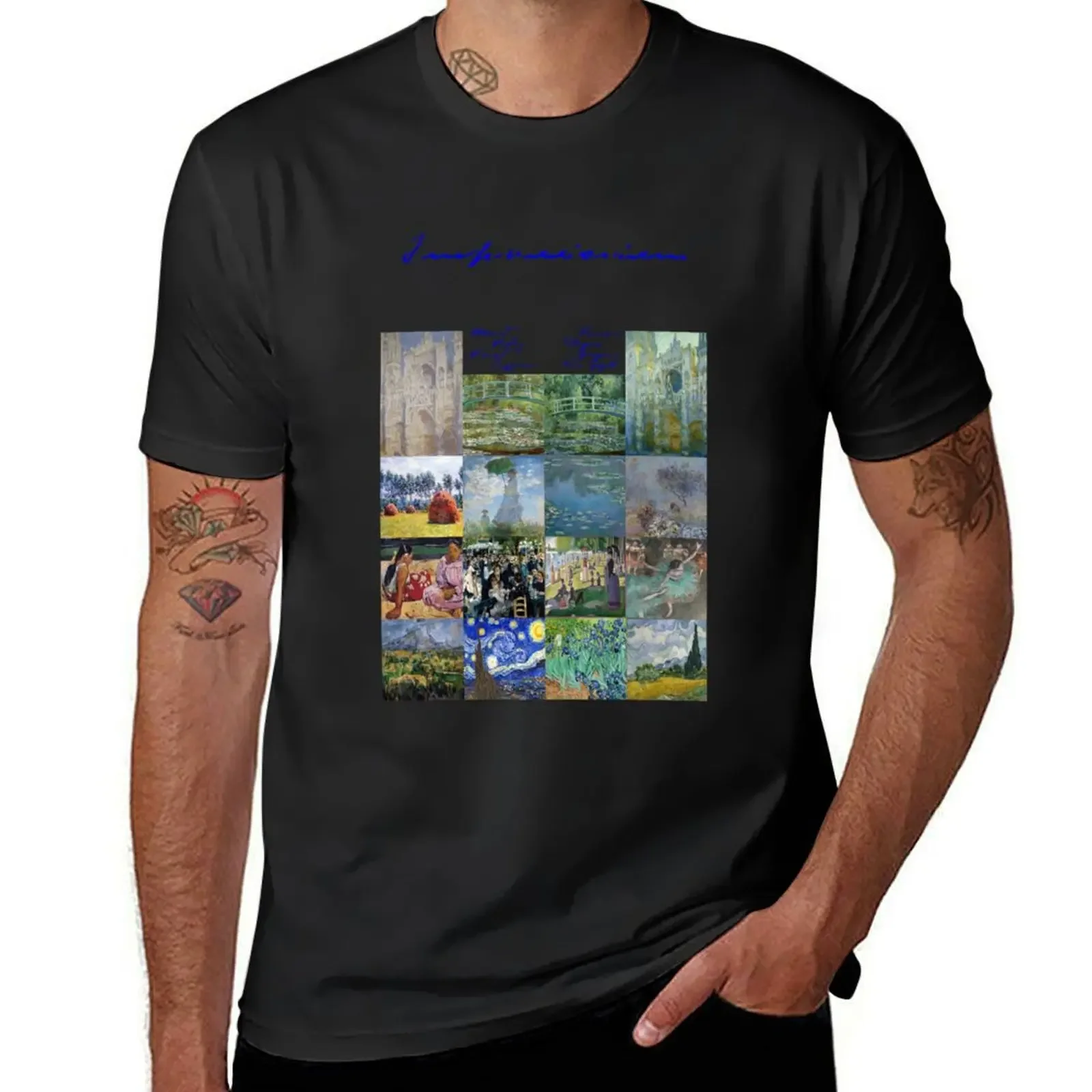 Impressionism Mural T-Shirt oversized graphic tee cheap stuff cotton t shirt men