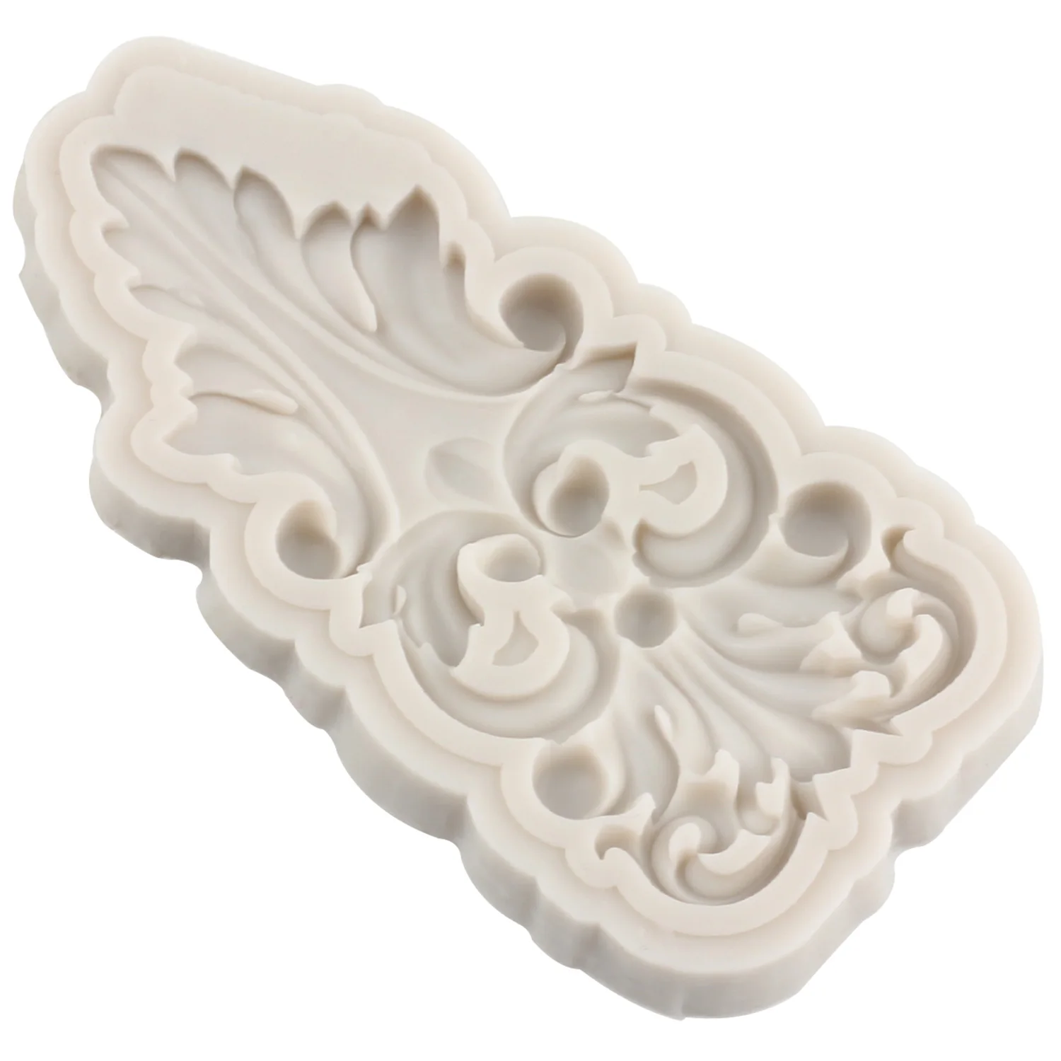 Craft Scroll Relief Border Silicone Mold Leaves Cupcake Topper Fondant Cake Decorating Tools Candy Clay Chocolate Gumpaste Mould