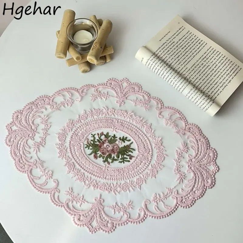 

Korean Ins Embroidery Table Napkin Vintage Romantic Dining Decor Placemats Wedding Party Decoration Tablecloth Banquet