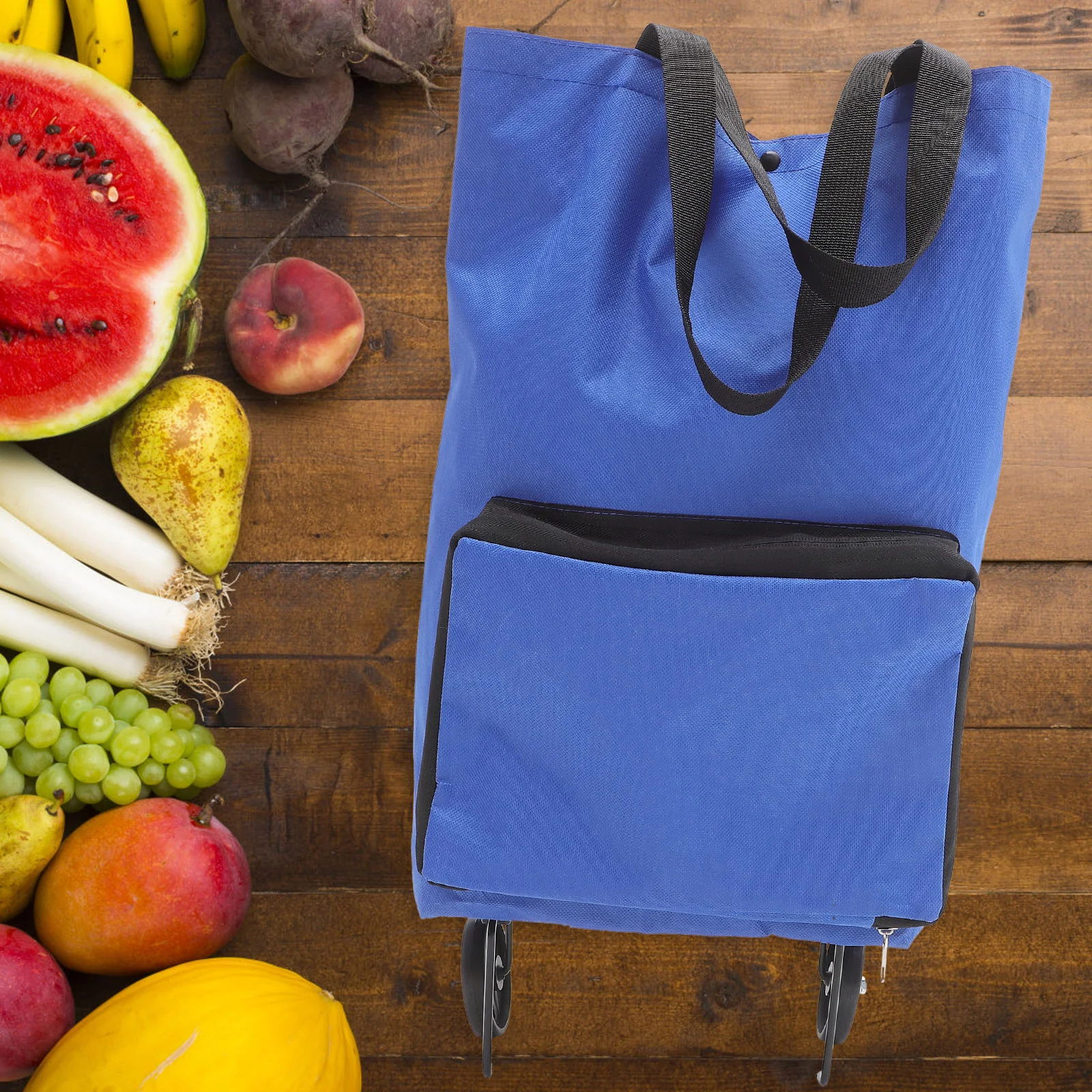 

Tug Bag Foldable Grocery Storage Bags Wagons Carts Handbag Organizer Shopping with Wheel Large Pouch Trolley Elderly