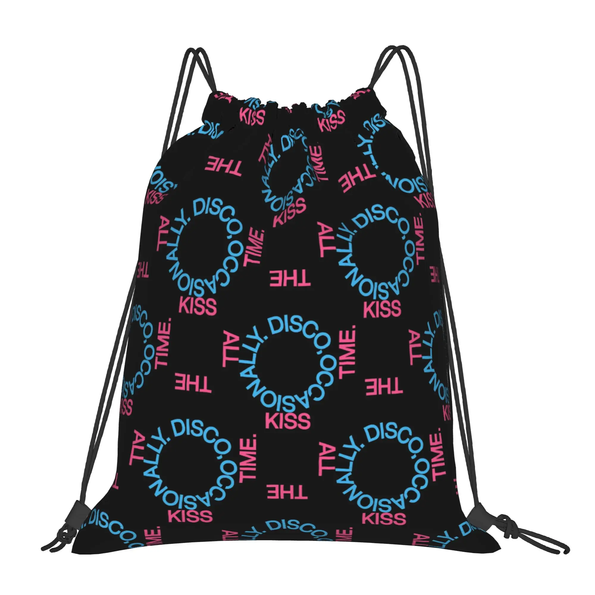 Kiss All The Time Disco Backpack Drawstring Football Bags Gym Bag  Harrys Singer Styles String Sackpack 36cm (W) x 43cm (H)