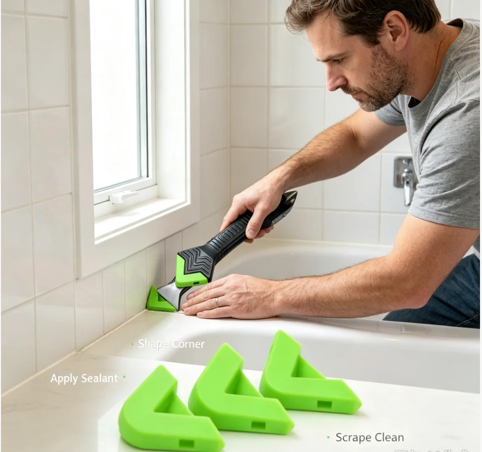 Silicone Spatula Remover Window Cleaning Tool Sealant Smooth Remover Squeegee Caulk Organizer Silicon Scraper Smooth Grout Kit