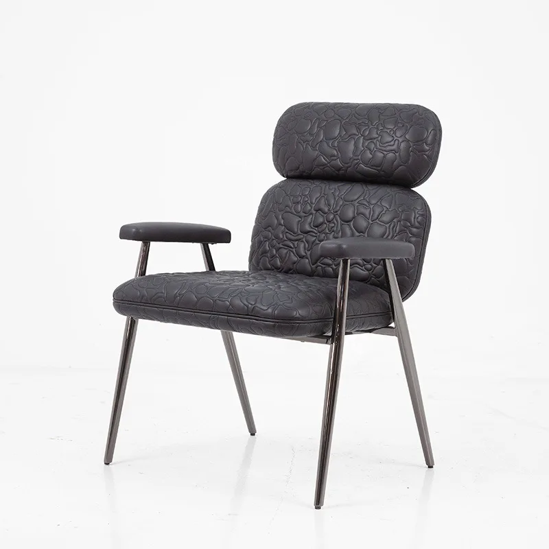 #Nordic Luxury Stainless Steel Frame Synthetic Leather Leisure Chair Armchair Single Chair for Living Room
