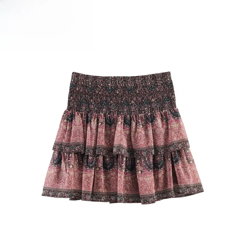 Fashionable Honeycomb Print  Skirt Women's Clothing Versatile High Waist A-Line Skirt Standard Edition Spring 2026