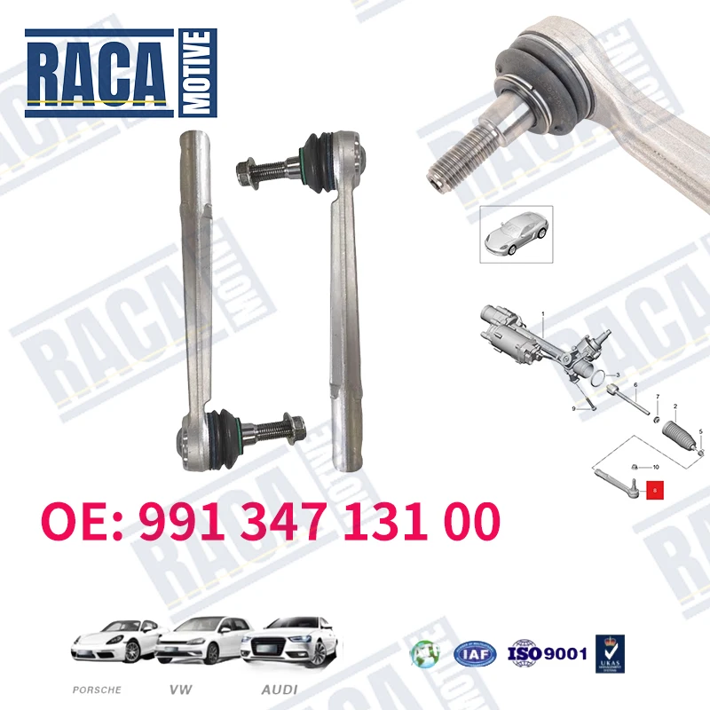 For Porsche 911 Boxster Cayman Outer Tie Rod Ends 99134713100 991 347 131 00