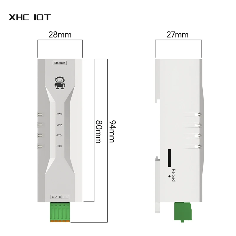 RS485 to Ethernet Serial Server RS485 RJ45 DC 8～28V TCP/UDP MQTT XHCIOT NA111-M Modbus Industrial Grade AT Command Small Size