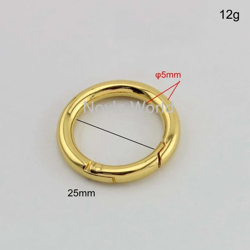 Anillo O de resorte que se puede abrir para correa de cinturón, hebilla de Clip, gatillo, accesorios de artesanía de cuero, 19mm,25mm,32mm, 10-50