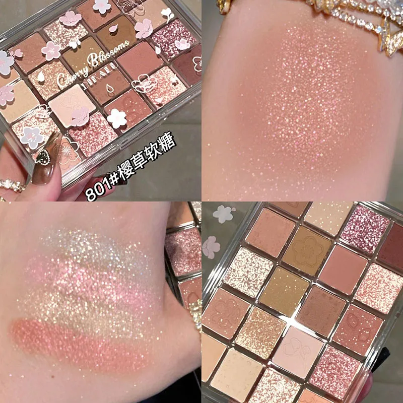 20 Colors Nude Eyeshadow Palette Long Lasting Waterproof Shimmer Matte Glitter Flower Pressed Pearls Eye Shadow Makeup Pallet