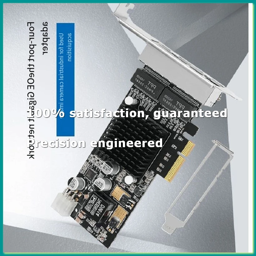 

4-портовая сетевая карта PCIE POE 10/100/1000M Gigabit, промышленный Ethernet-конвертер, адаптер PCI-E 1x, чип Intel350-A86Z