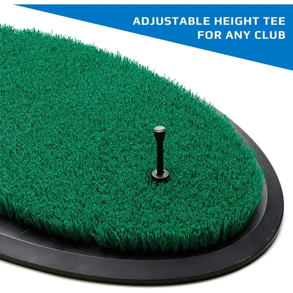 

ez Flight Deck Golf Hitting Mat - Oval Shape Outdoor/ Indoor Real Grass-Like Performance Golf Mat