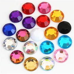 Cong Shao 100pcs 12mm Colorful Round Stones And Crystals Flatback Acrylic Rhinestone Trim Scrapbook Wedding Dress Button ZZ139