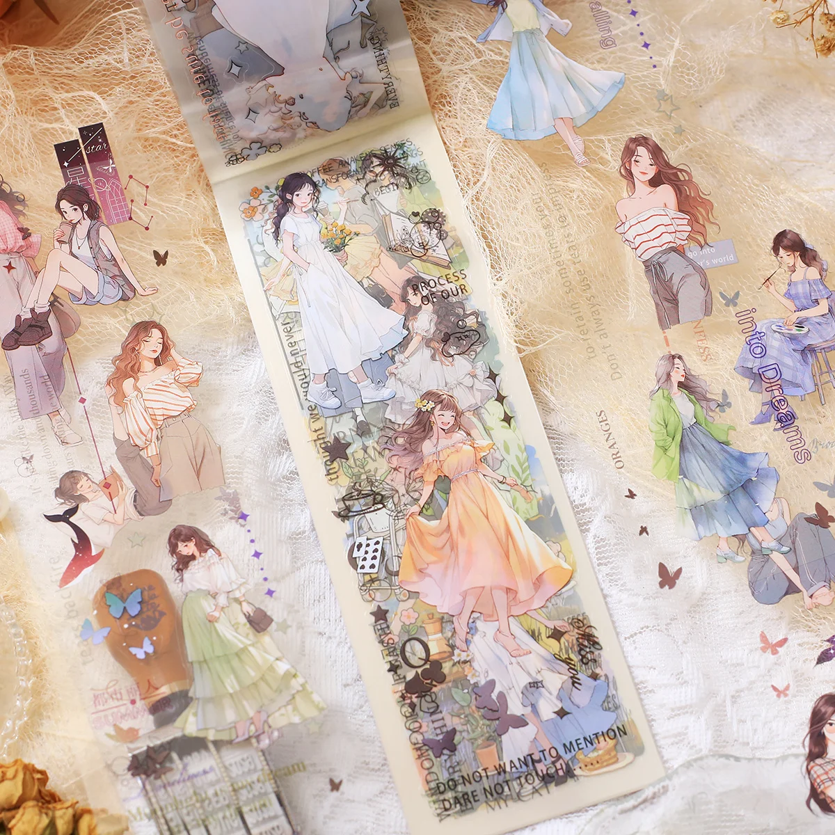 

20sheets Transparent Character Decorative Stickers Self-Adhesive Stickers DIY Scrapbooking for Albums Journals Collage Stickers