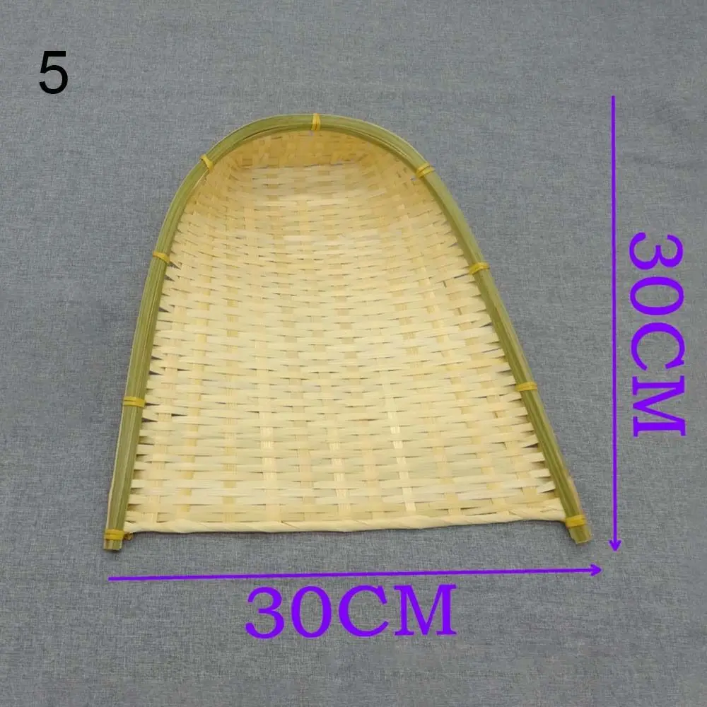 Multisizes Fruit Bread Basket Fruit Bread Basket DIY Decorative Storage Trays Raft Dustpan Weaving Bamboo Sieve