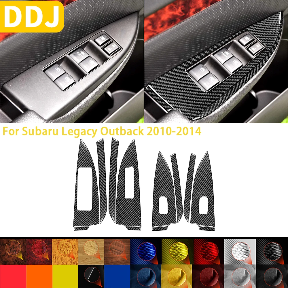 

For Subaru Legacy Outback 2010 2011 2012 2013 2014 Accessories Carbon Fiber Car Interior Door Window Lifting Trim Sticker