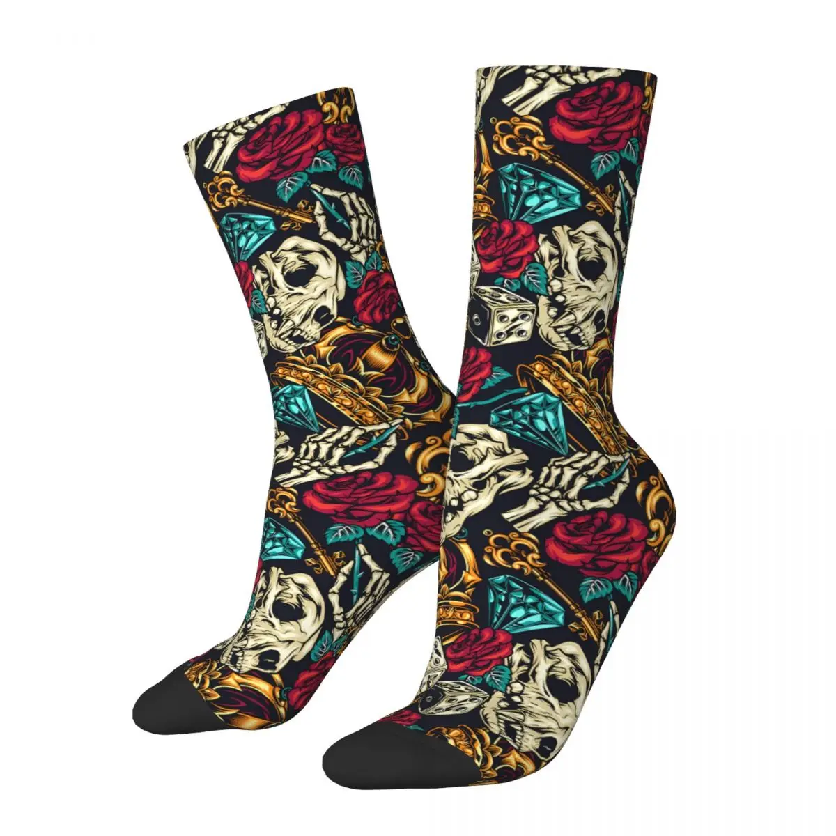 Vintage Tattoos Colorful Cool Skull Skeleton Socks Male Mens Women Spring Stockings Harajuku