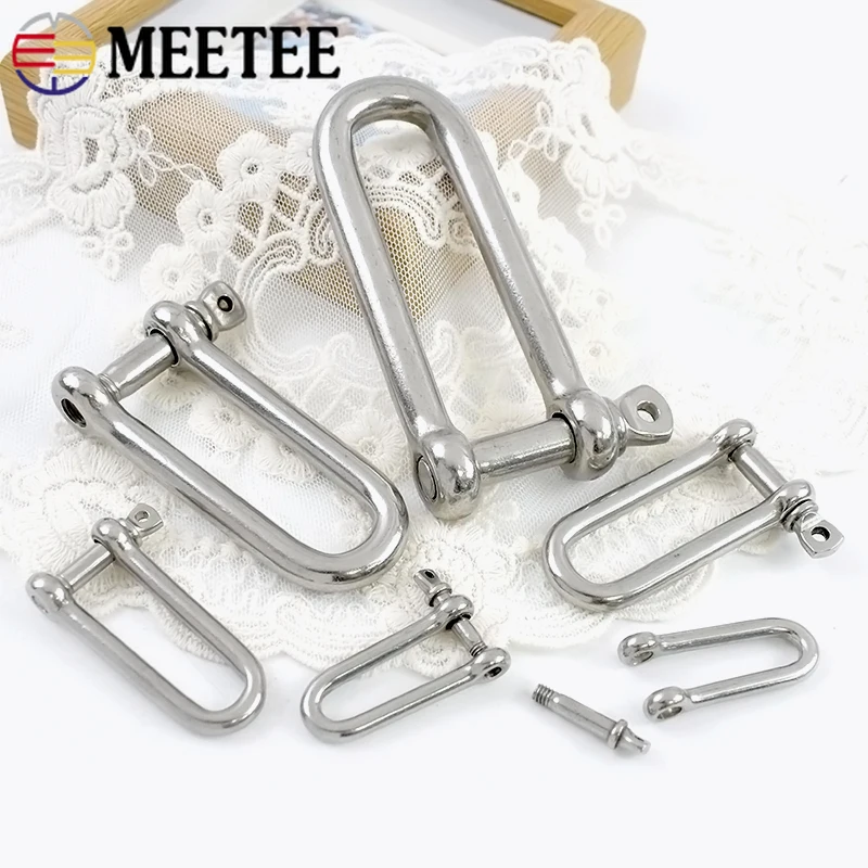 

2/5P 304 Stainless Steel Extended D Ring Buckle Paracord Carabiner Clasp Bag Belt Buckles Webbing Detachable Clasp DIY Hardware