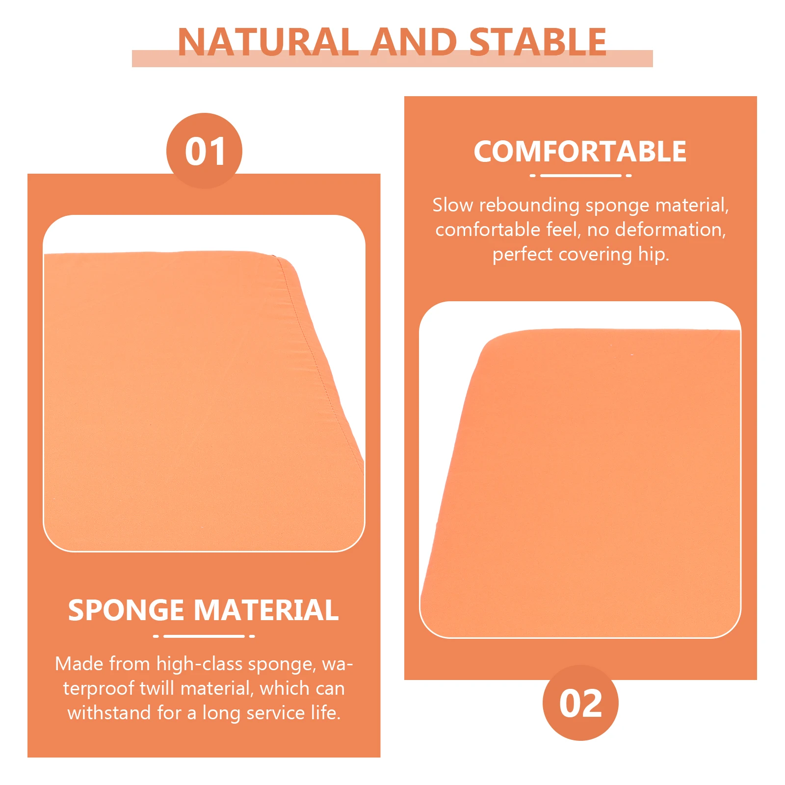 

Waterproof Seat Cushion Beige Cushions Square Butt Chair Pads One-piece Bench Stool Mat