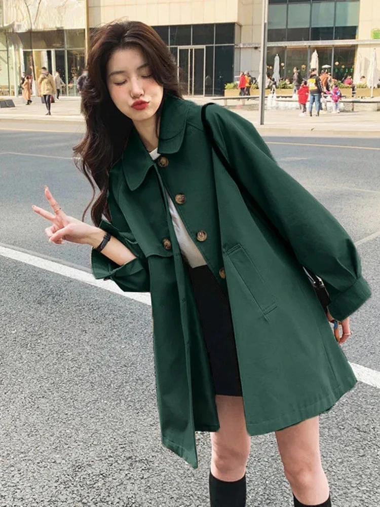 Classic Office Lady Trench Coats Formal Women Windbreake Jackets Spring Fall Outwear Gabardina Long Sleeve Ol Chaquetas New