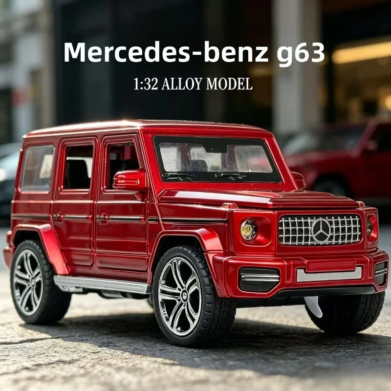 

High-end Fashion Mercedes G63 Off-road Vehicle Jeep Simulation Children Pull Back Toy Car Model Ornaments Gifts.