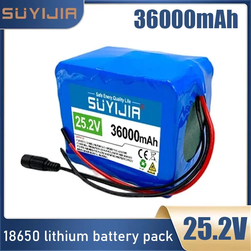 25.2V 36000mah 6S5P 18650 rechargeable lithium-ion battery 24V electric bicycle moped/electric/battery + 25.2V 2A charger