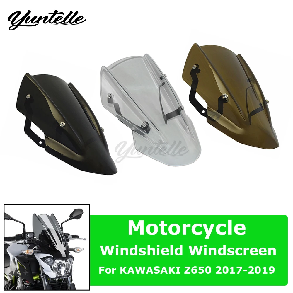 

Windscreen Windshield Z650 For KAWASAKI Z 650 2017-2019 2018 Motorcycle Accessories Front Wind Deflectors Protector Shield