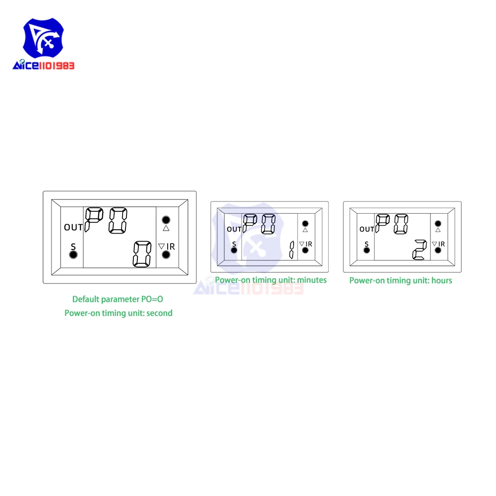 T2401-O/N DC 12V Zeitrelais-Modul mit Verzögerung, Dual-Display Digital-Zeitrelais, Direkt-/Passiv-Ausgang, Mini-LED-Digital-Timer – Detail 5