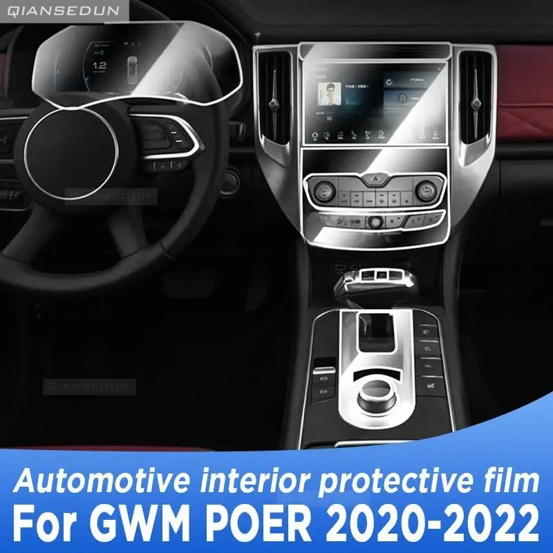 

For GWM POER 2020 2021 2023 Gearbox Panel Navigation Screen Automotive Interior TPU Protective Film Cover Anti-Scratch Sticker