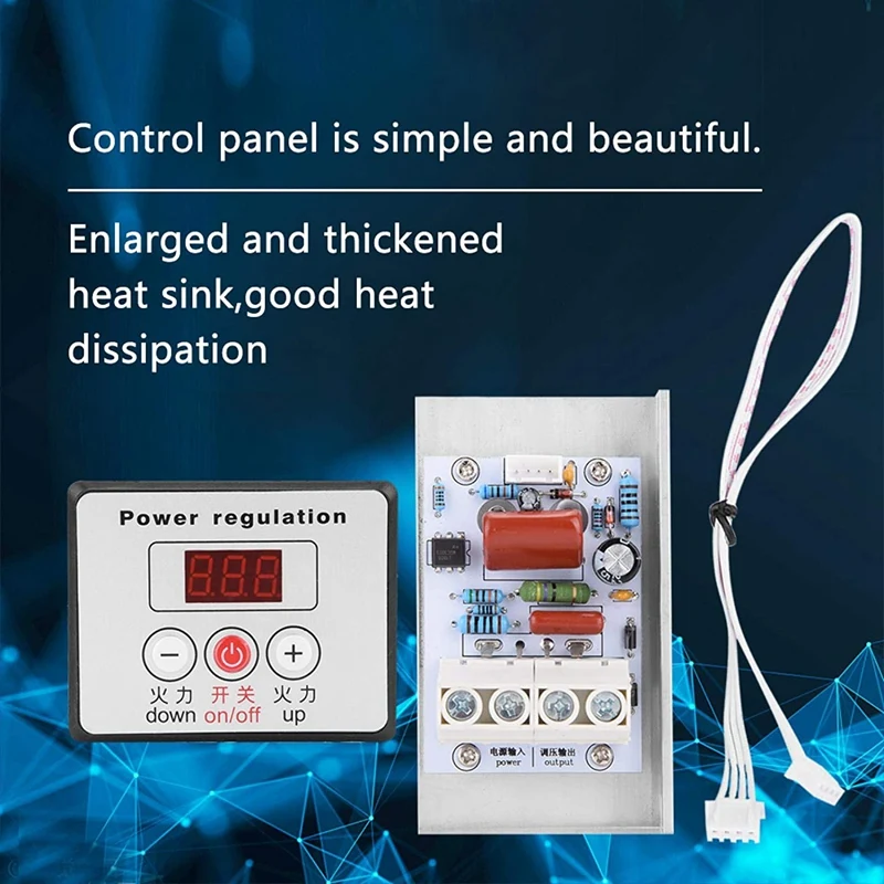 10000W SCR Digital Voltage Regulator Control Dimmer Thermostat , Voltage Controller SCR Controller Voltage Regulator