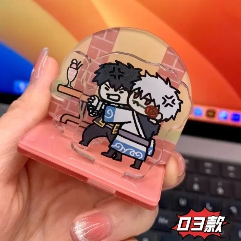 Anime GINTAMA Figures Acrylic Stand Keychain Man Sakata Gintoki Ornament Kids Model Collection Kids Toys ぎんたま Gift Accesorios