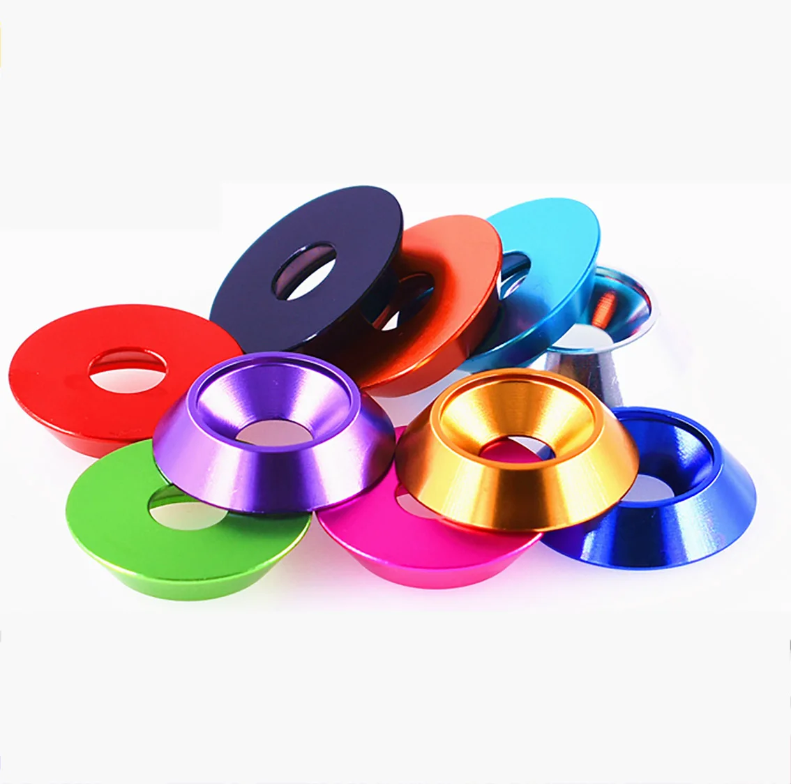 M6 M8 M10 M12 Colorful Conical Countersunk Washer Aluminum 6061 Cone Flat Gasket DIY Parts