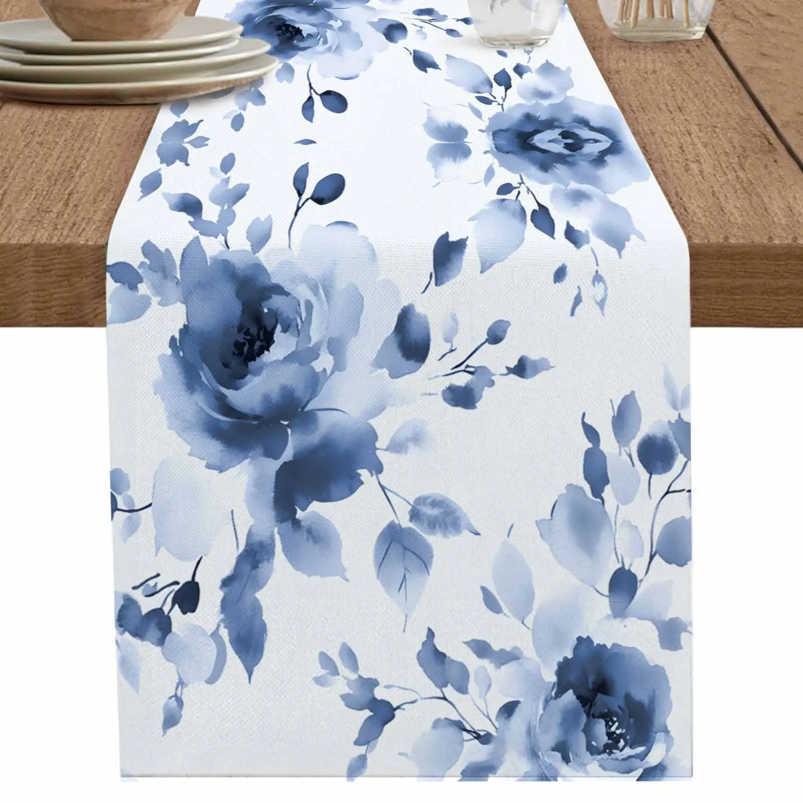 春の田舎のテーブルランナー、結婚式の装飾、テーブルカバー、ホリデーパーティー、コーヒーテーブルクロス