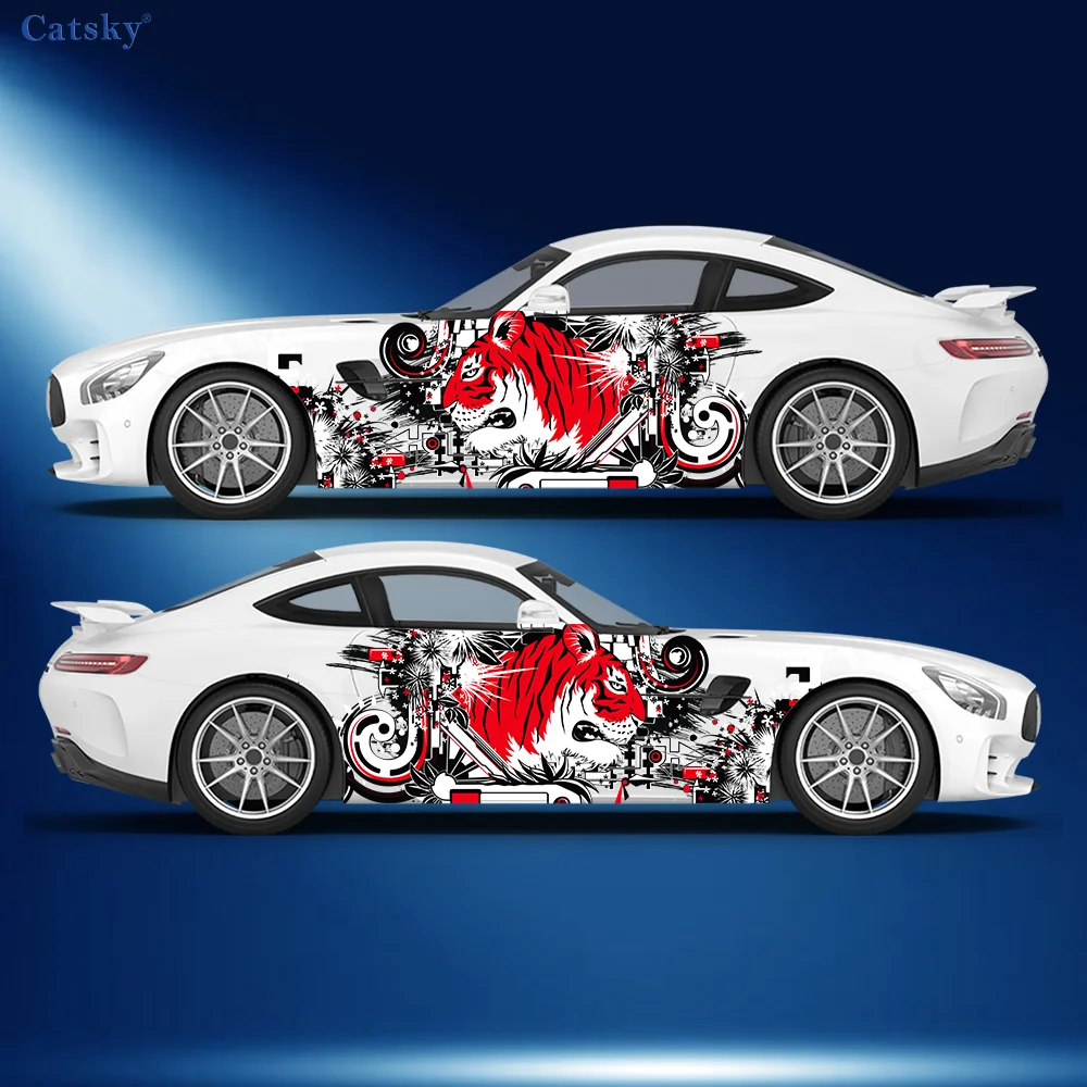 

Tiger Music Explosion Car Vinyl Wraps Decal Self-adhesive PVC Sticker Suitable for Trucks SUV Decoration Auto Accessories Gift