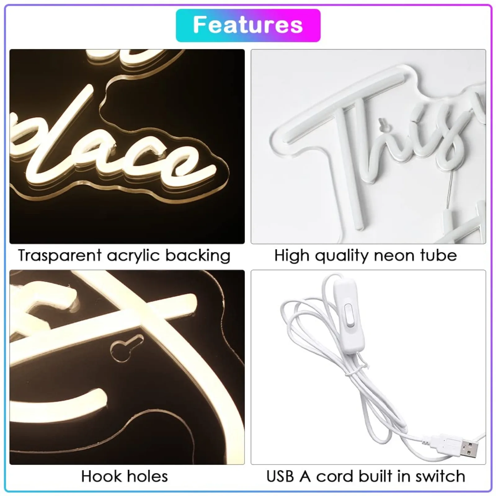 Imagem -03 - Usb Palavra Light up Signs Wall Decor Quarto Homem Caverna Cerveja Casa Bar Casamento Birthday Party Presentes