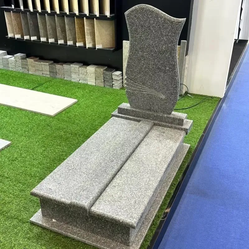 European Style Natural Polished Grey Granite Memorial Headstones and Monuments Affordable Price