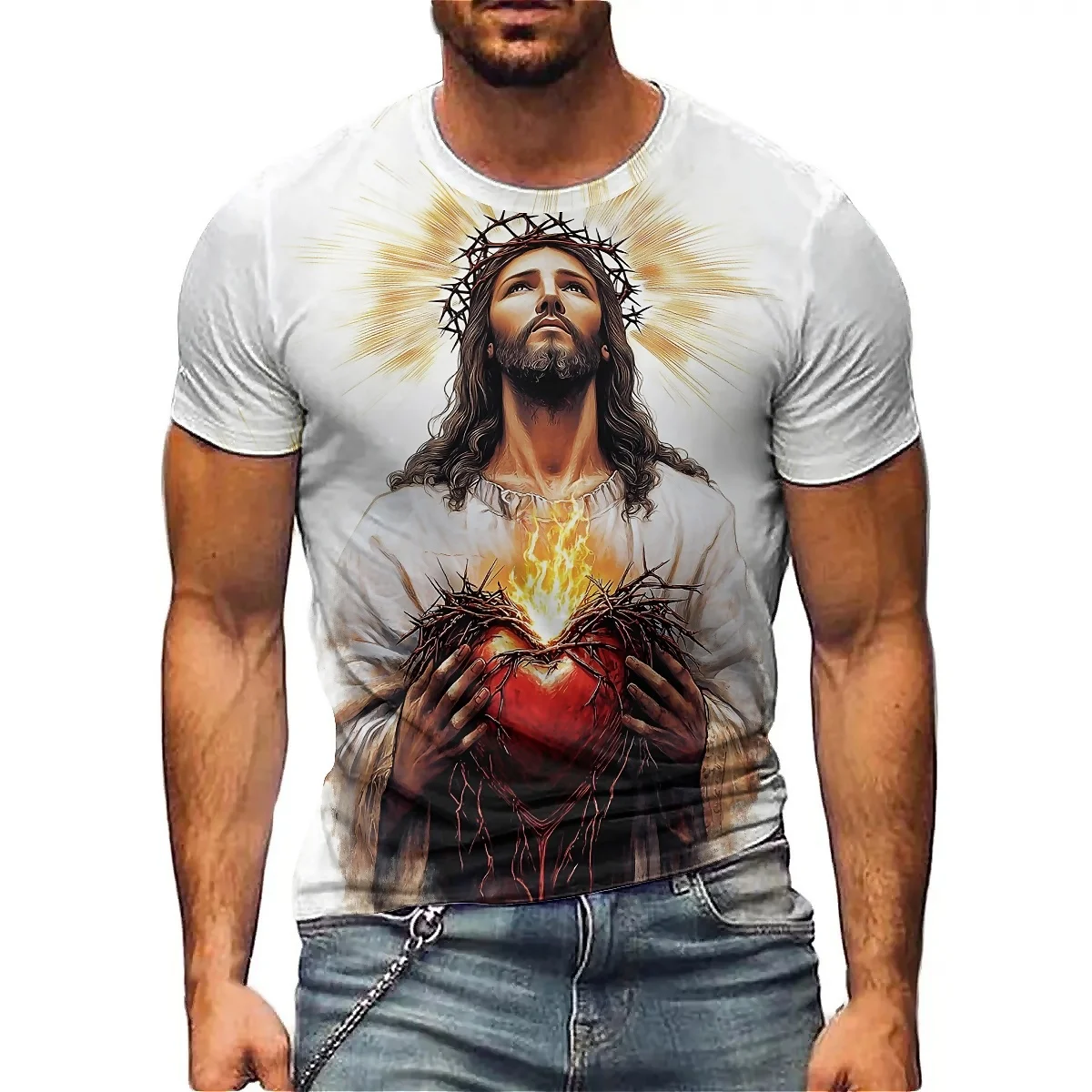 Men's Abstract Dizzy 3D Printed Short-Sleeve T-Shirt - Holiday Costume, Youth Full-Body Print