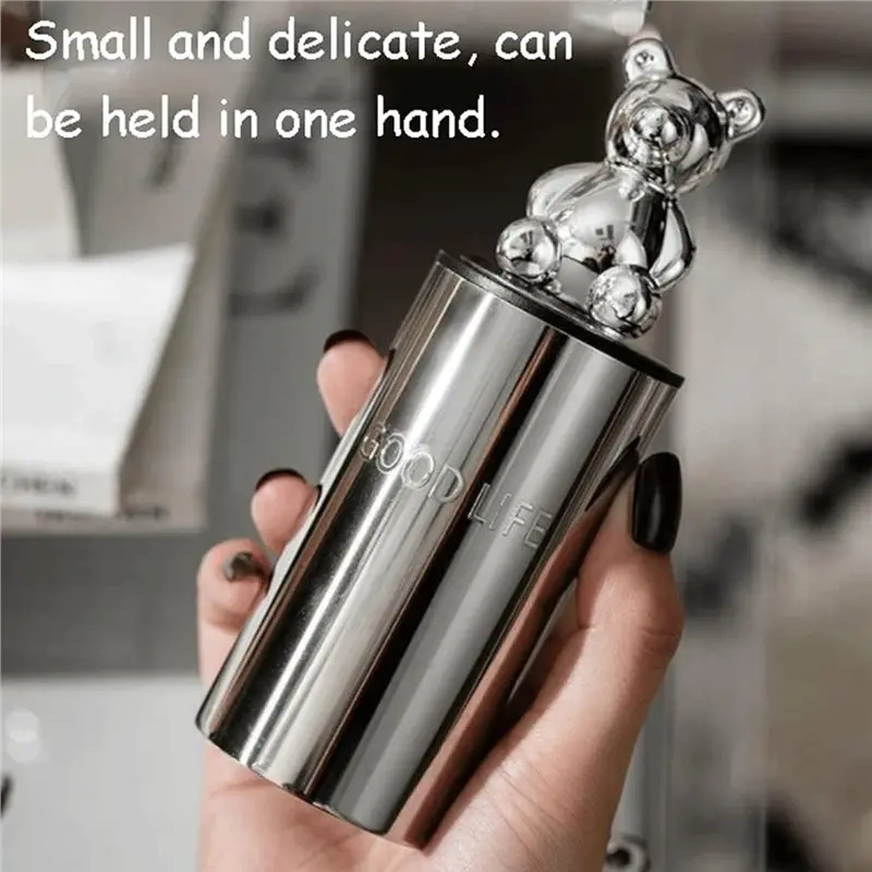 LICE-Stainless Steel Toothpick Holder Push Type -Up Automatic Toothpick Holders Container Dispenser Round
