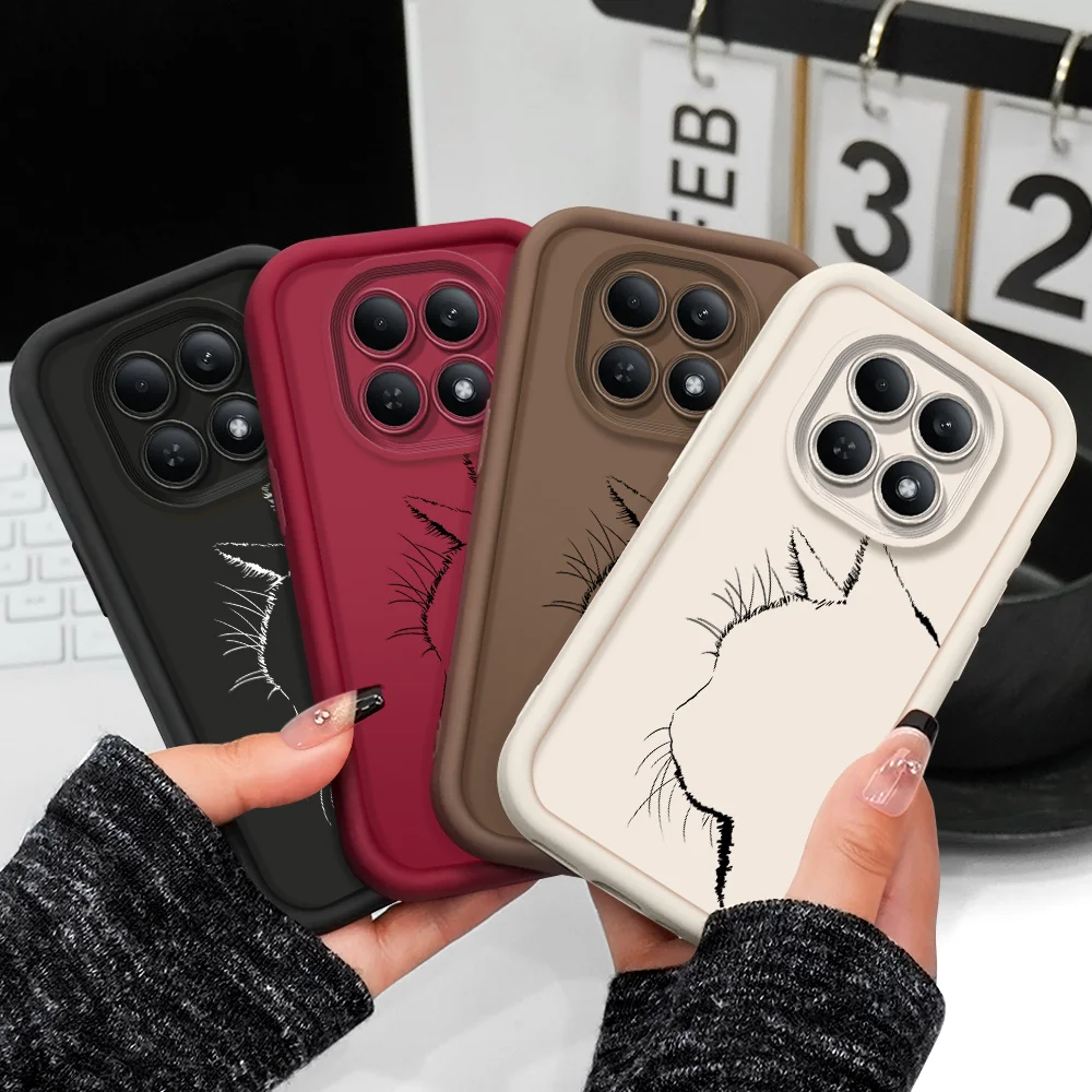 Чехол для телефона с силуэтом кошки для Xiaomi Redmi Note 15 14 13 12 12S 11 11S 10 Pro Plus 4G 5G, мягкий чехол-накладка