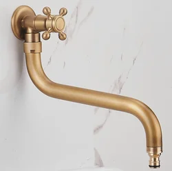 Outdoor Courtyard Wall Mounted Faucet Anti-Freezing Single Cold Wash Basin Stone Basin Copper Villa Outdoor Anti-Freezing Faucet